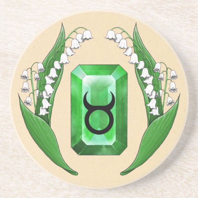 Birth Month May Taurus Coaster (Front)