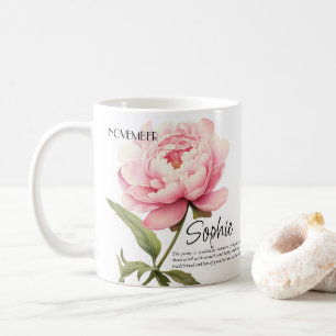 Birth Month November Flower Personalised Coffee Mug