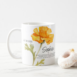 Birth Month October Flower Personalised Coffee Mug