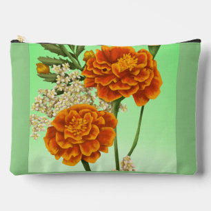 Birth Month October Marigold Flower Floral Accessory Pouch