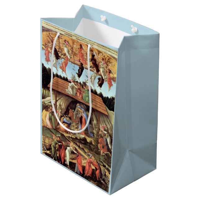 Birth of Christ, Mystical Nativity by Botticelli Medium Gift Bag (Back Angled)
