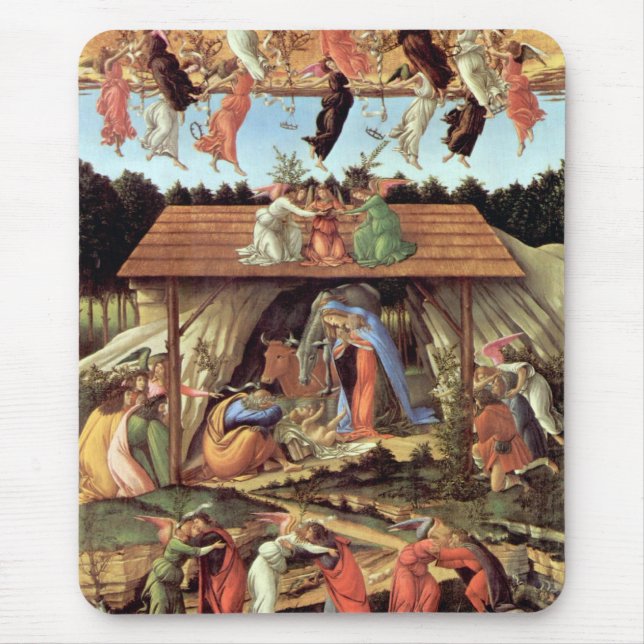 Birth of Christ, Mystical Nativity by Botticelli Mouse Pad (Front)