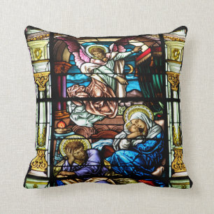 Birth of Jesus Stained Glass Window Cushion
