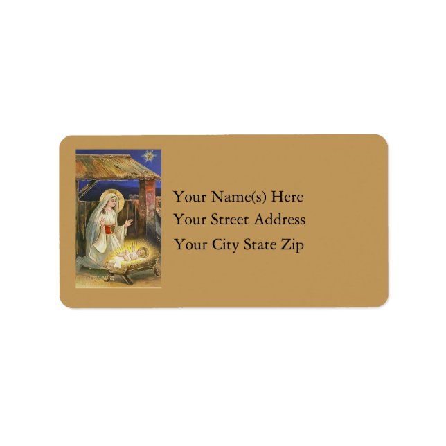 Birth of Jesus Vintage Address Label (Front)