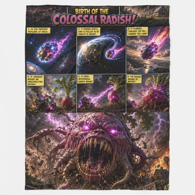 Birth of the colossal radish comic strip blanket (Front)