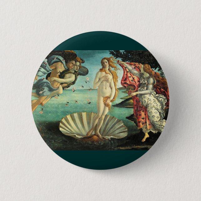 Birth of Venus, 1485 6 Cm Round Badge (Front)