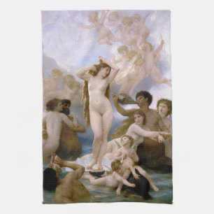 Birth of Venus by William-Adolphe Bouguereau Tea Towel