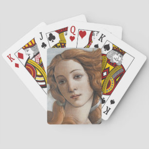 Birth of Venus close up by Sandro Botticelli Playing Cards