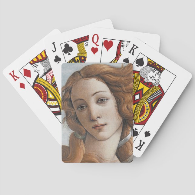 Birth of Venus close up by Sandro Botticelli Playing Cards (Back)