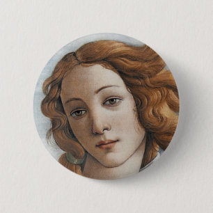 Birth of Venus close up head 6 Cm Round Badge