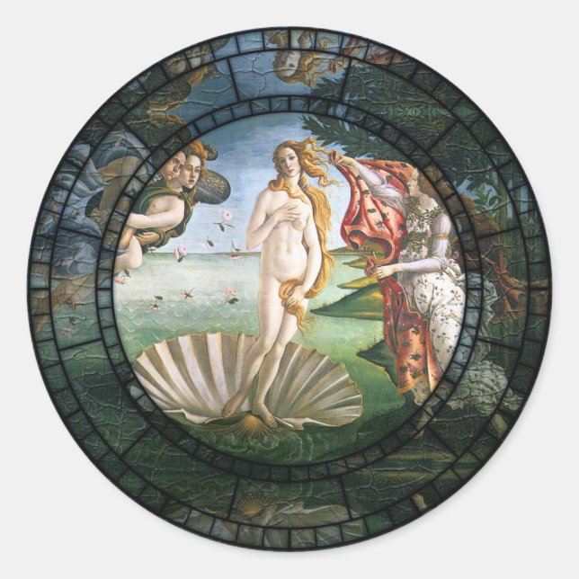 Birth of Venus Motif Classic Round Sticker (Front)