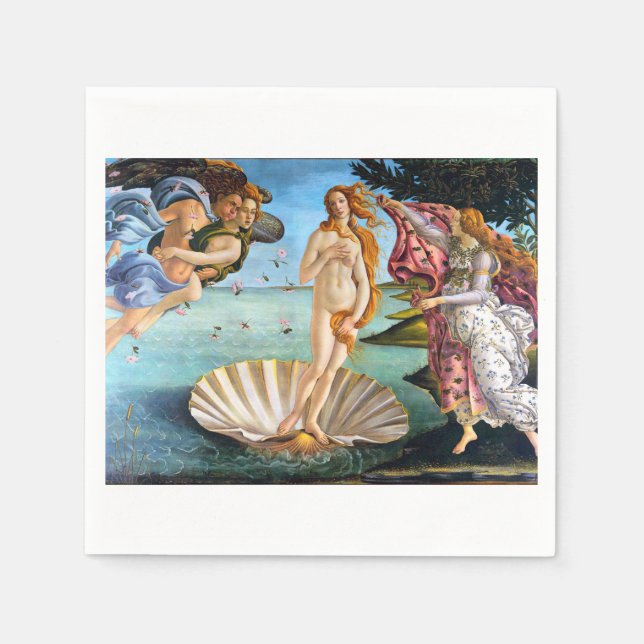 Birth Of Venus Sandro Botticelli Restored Version Napkin (Front)