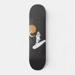 Birth of Venus surfing Longboard Skateboard