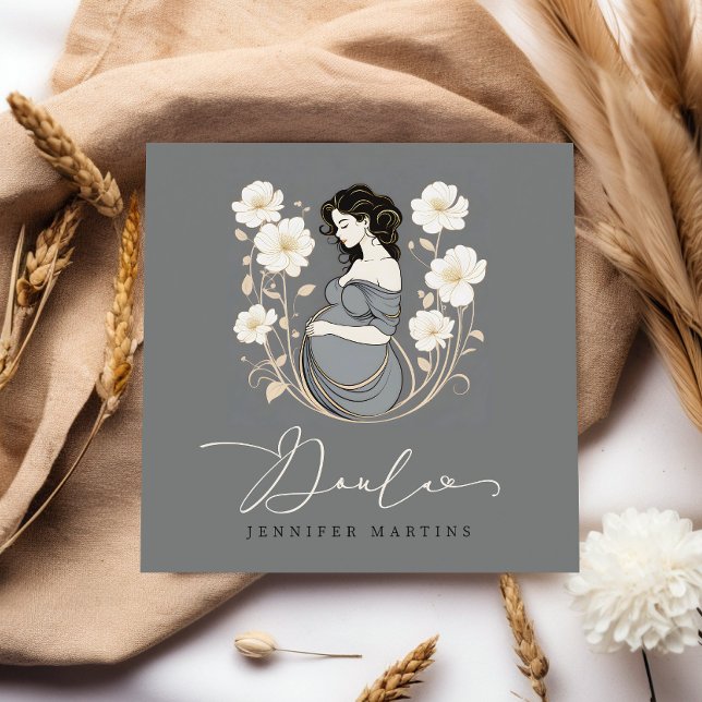 Birth & Postpartum Doula QR Code Square Business Card (Creator Uploaded)