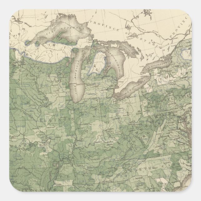 Birth Rate US, Statistical US Lithograph Square Sticker (Front)