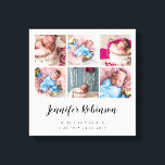 Birth Stat Photo Collage White Canvas Print<br><div class="desc">Birth stat announcement photo print,  perfect for the newborn bundle of joy.</div>