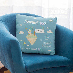 Birth Stats Pillow with little Bear
