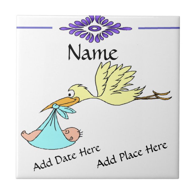 Birth Tile, Dutch Look, Personalise Tile (Front)