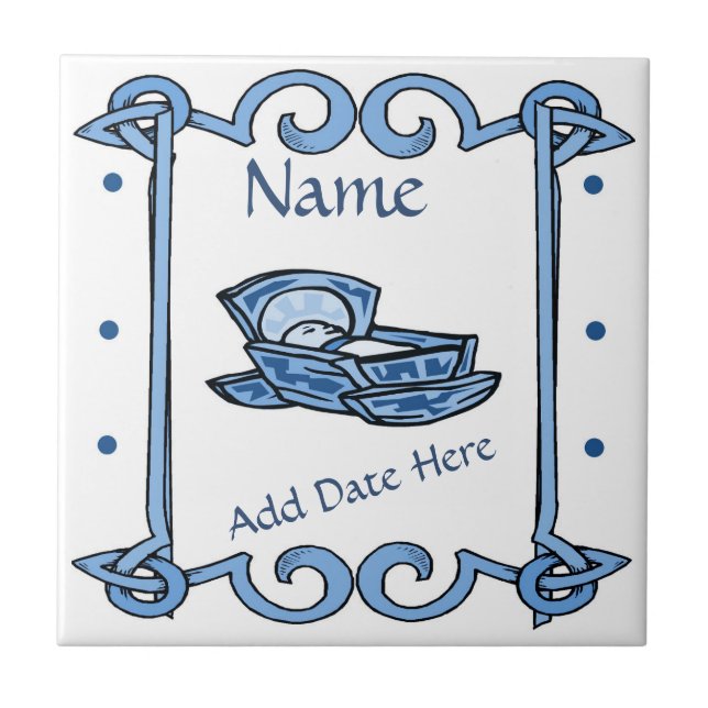 Birth Tile, Dutch Look, Personalise Tile (Front)