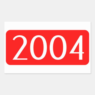 birth year 2004 text birthday number rectangular sticker