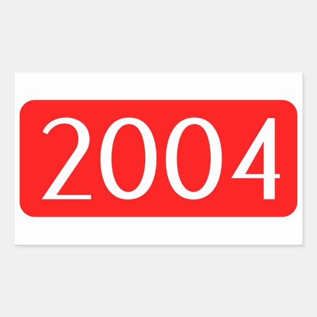 birth year 2004 text birthday number rectangular sticker (Front)