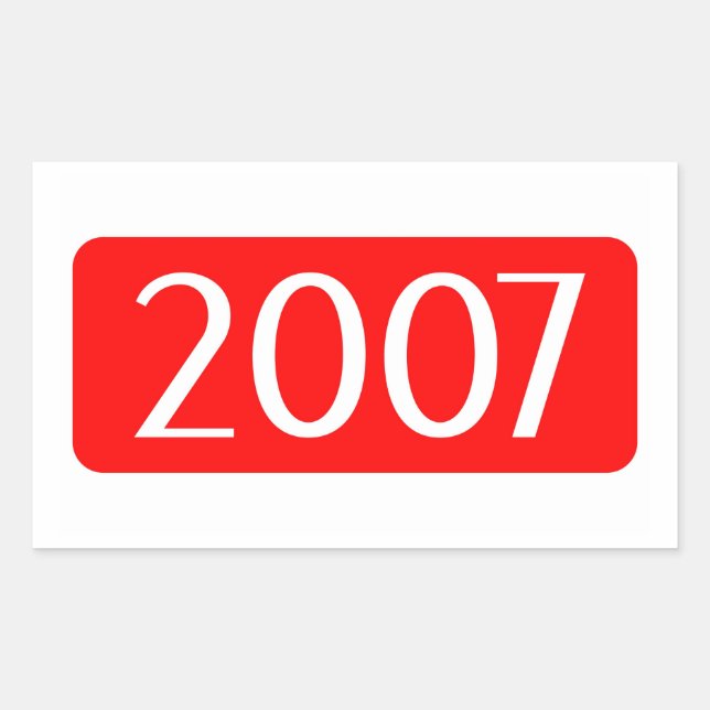 birth year 2007 text birthday number rectangular sticker (Front)