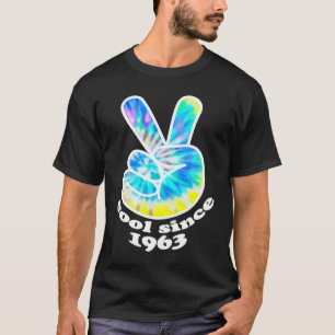Birth Year Birthday Cool Since 1963 Tie Dye Peace  T-Shirt