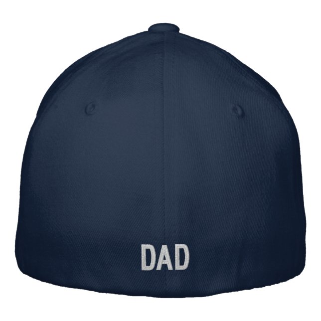 Birth Year Dad Embroidered Hat, Flexfit Blue Cap (Back)