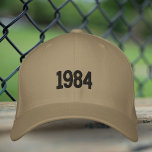 Birth Year Dad Embroidered Hat, Flexfit Brown Cap<br><div class="desc">This Simple Birth Year 1984 Dad Minimalist Embroidered Hat, Flexfit Brown Wool Cap is perfect for trendy and sporty dad. 🦋 NOTICE: the text on the back.🦋 You can easily customise the product by adding your own year and text ("dad", "father"..) to make it completely unique. You can also change...</div>