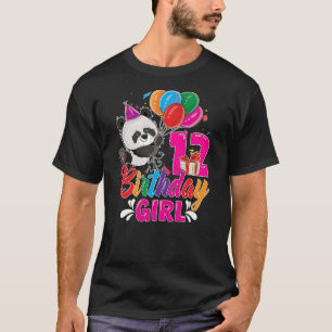 Birthday 12 Years Old Girl Panda Lovers 12nd Bday  T-Shirt