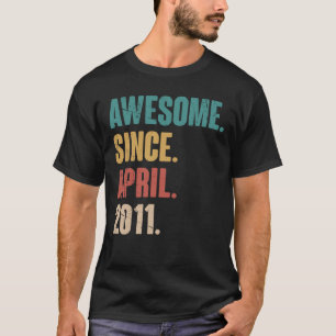 Birthday 12th Decoration April 12 Years Old Vintag T-Shirt