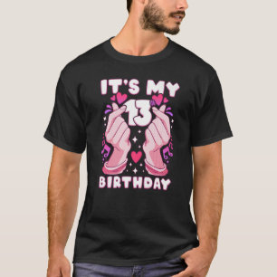 Birthday 13 years old, K-pop, finger heart, Sarang T-Shirt