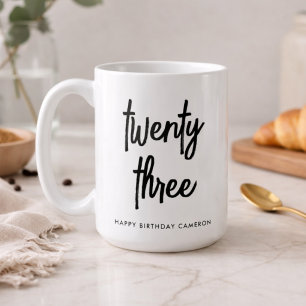 Birthday 15oz Mug Personalised Age Modern Script