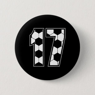 Birthday 17 Years Soccer  6 Cm Round Badge