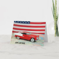 Birthday 1955 Chevy Car On a Road Map
