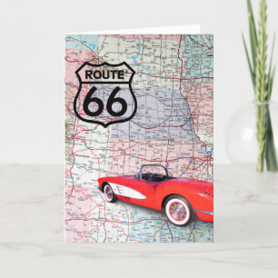 Birthday 1960 Corevette On Map Card
