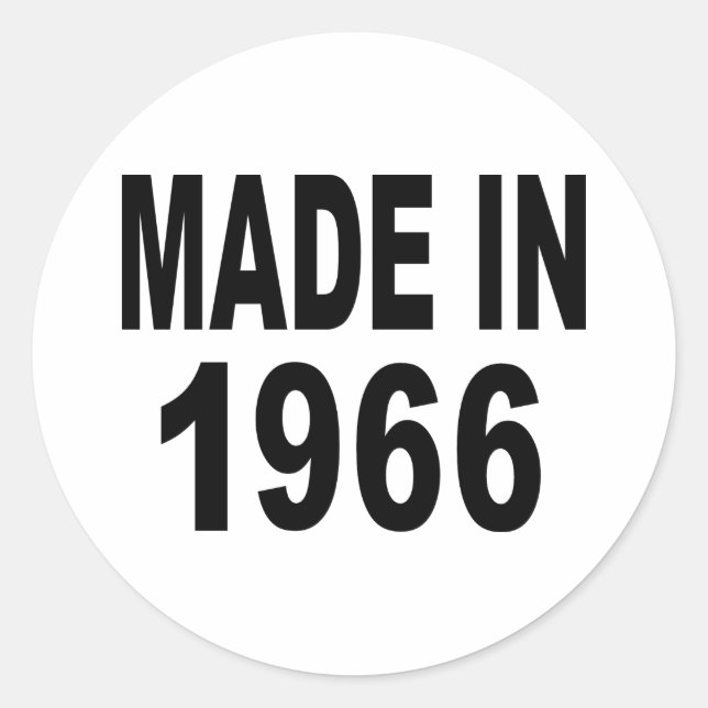 Birthday 1966 classic round sticker (Front)