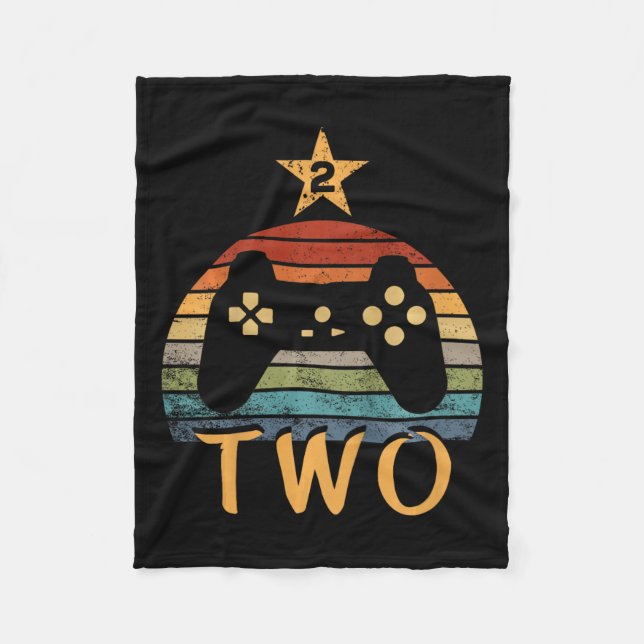 Birthday 2 Year Old Video Game Second 2nd Birthday Fleece Blanket (Front)