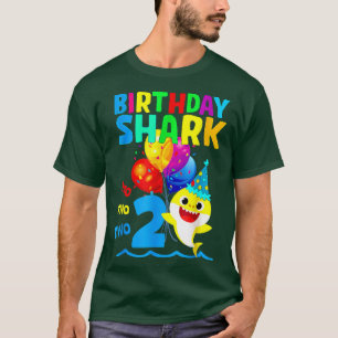 Birthday 2 Years Old Cute Shark 2nd Gift Family  T-Shirt