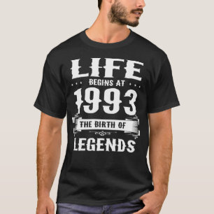 Birthday 365 Life Begins at 1993 Birthday Gifts T-Shirt
