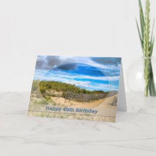 BIRTHDAY- 40th- BEACH/OCEAN/DUNES/SCENE Card