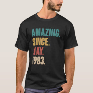 Birthday 40th Decoration  Amazing Since May 1983 T-Shirt