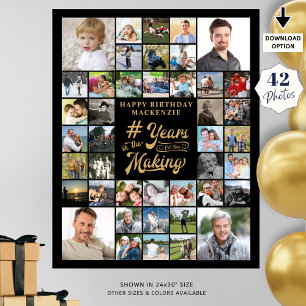 Birthday 42 Photo Collage YEARS IN THE MAKING Poster
