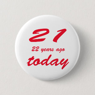 birthday 43 6 cm round badge