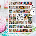 Birthday 44 Photo Collage Years in the Making Card<br><div class="desc">Celebrate a BIG birthday with BIG memories on a BIG photo collage greeting card featuring 44 square photos on the front, the graphic title design # YEARS IN THE MAKING which incorporates their birth year within the design and your custom text above (the sample says HAPPY BIRTHDAY NAME). The inside...</div>