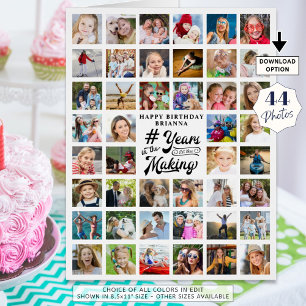Birthday 44 Photo Collage Years in the Making Card