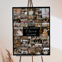 Birthday 45 Photo Collage Poster for Him/Her