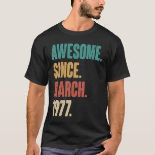 Birthday 46th Decoration March 46 Years Old Vintag T-Shirt