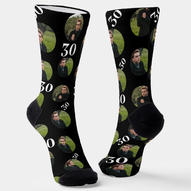 Birthday 4 Photo Collage Template Make Your Own Socks (Angled)