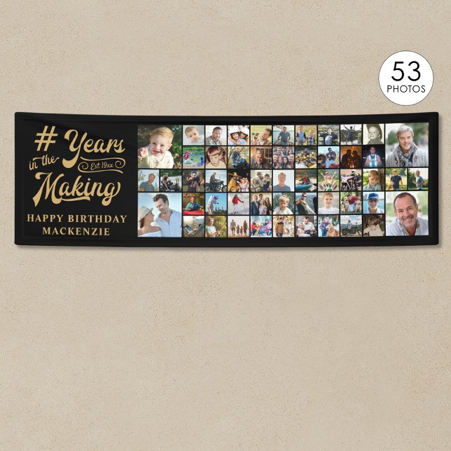 Birthday 53 Photo Collage Years in the Making Banner (Creator Uploaded)